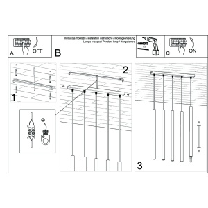 Lustra suspendata Pastelo din beton Gri 25x25x100 cm - Img 6