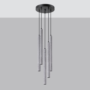 Lustra suspendata Pastelo din beton Gri 25x25x110 cm - Img 2