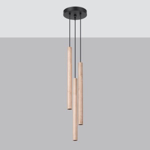 Lustra suspendata Pastelo din lemn, Natural 19.5x19.5x115 cm - Img 2