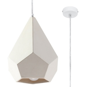 Lustra suspendata Pavlus din ceramica Alb 25x25x135 cm