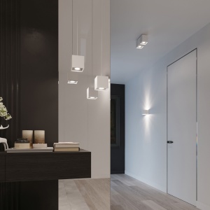 Lustra suspendata Quad Alb 10x10x110 cm - Img 9