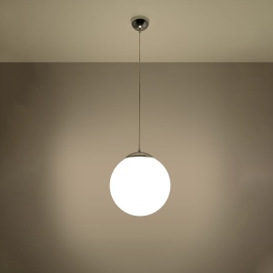 Lustra suspendata Ugo Argintiu 30x30x120 cm - Img 3