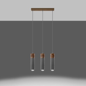 Lustra suspendata Zane Natural 45x6x120 cm - Img 3