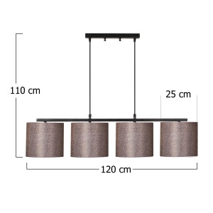 Lustra Valiz Negru 110x25x120 cm - Img 3
