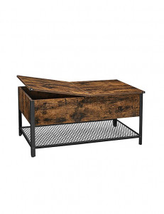 Masa de cafea, Vasagle, Spatiu de depozitare, LCT230B01, Maro Rustic, 100 x 55 x 47 cm - Img 6