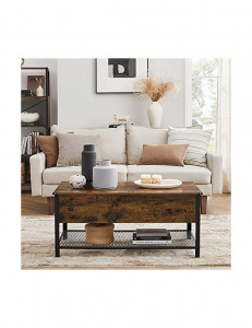 Masa de cafea, Vasagle, Spatiu de depozitare, LCT230B01, Maro Rustic, 100 x 55 x 47 cm - Img 2