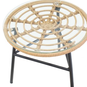 Masa de Gradina Gaus Negru - Natural 45x45x46 cm - Img 2