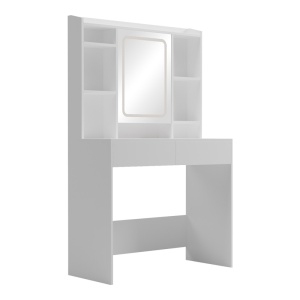 Masa de toaleta cu LED Efilia Alb 90x40x145 cm