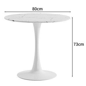 Masa dining Balou II, Pako World, MDF, Alb, 80x80x75 cm - Img 5