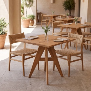 Masa dining Cadrada, Natural, 70x70x76 cm