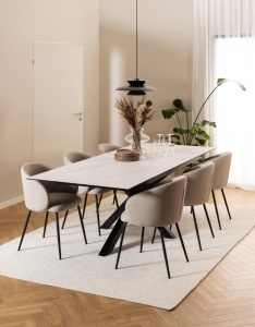 Masa dining Heaven, Alb, 76x240x100 cm
