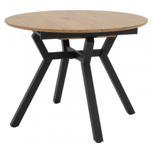 Masa extensibila Frances MDF de culoare sonoma - negru 100 - 140x100x75cm - Img 2