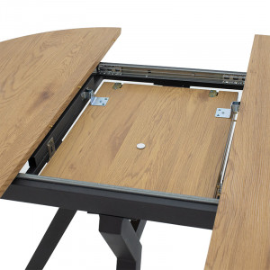 Masa extensibila Frances MDF de culoare sonoma - negru 100 - 140x100x75cm - Img 7