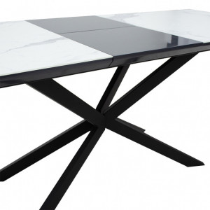 Masa Palan Extensibila Negru - Alb Gri 200x80x77 cm - Img 5