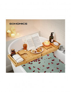 Masa pentru baie, Songmics, Bambus, BCB88Y, Extensibila, natural - Img 2