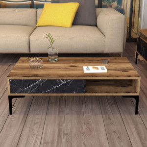 Masuta de Cafea Istanbul - Walnut, Negru Marble - Img 3