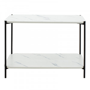 Masuta de cafea Mara MDF alb aspect marmura - negru 80x40x55cm - Img 4