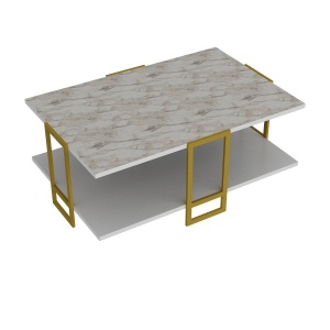 Măsuţă de cafea Polka Auriu 91.5x36.6x61.5 cm - Img 3