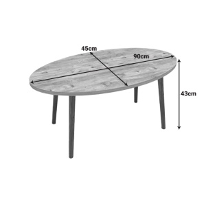 Masuta de cafea Sartori, Alb, 90x45x43 cm - Img 3