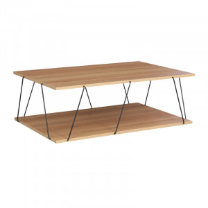 Masuta de cafea Tars sonoma - negru 90x60x30.5cm