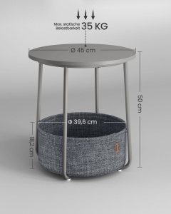 Masuta de cafea Vasagle Gri 45x45x51 cm - Img 4