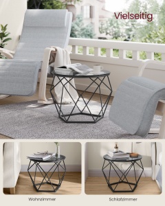 Masuta de cafea Vasagle Negru 48.2x48.2x39.2 cm - Img 3