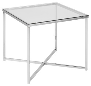 Masuta laterala Cross, Transparent, 45x50x50 cm - Img 2