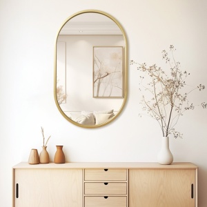 Oglinda de perete Ellipse 20769 Auriu 50x2x80cm - Img 2