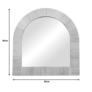 Oglinda de perete (lemn de bananier) Koin Boho Pako World Natural 80x80x8 cm - Img 2