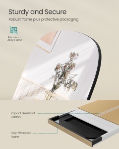 Oglinda de podea Songmics Negru 160x50x3.8 cm - Img 6