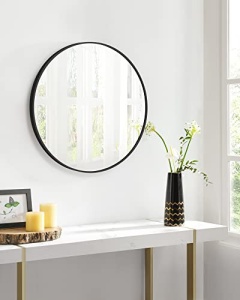 Oglinda rotunda, Songmics, Negru, 61x61x3.6 cm - Img 3