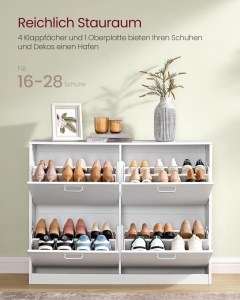 Pantofar Alb Vasagle, 16-28 perechi, 24 x 105.5 x 82.7 cm - Img 2