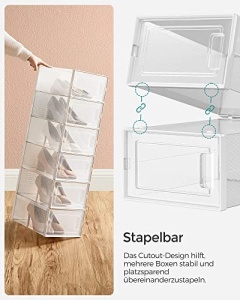 Pantofar din plastic, Songmics, Alb, 33.5 x 23.2 x 14.3 cm - Img 4
