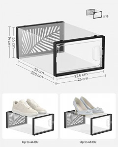 Pantofar din plastic, Songmics, Negru, 23×33.5×14 cm - Img 6