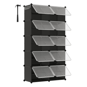 Pantofar modular Songmics Negru 82x32x152 cm - Img 2