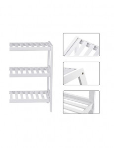 Pantofar, Songmics, Bambus, Alb, LBS13W, 70 x 26 x 55 cm - Img 6