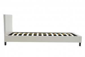 Pat 1 persoana 100x200 cm Nevil 141 Alb mat - Img 3