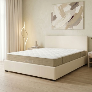 Pat cu saltea si depozitare, Norse Nemesis, Pako, Alb 167x211x86 cm