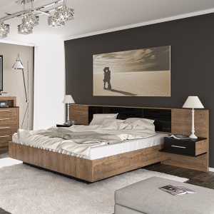 Pat dublu 160x200 cm Romilly 14381 Nuc lucios