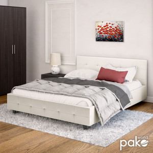 Pat dublu cu spatiu de depozitare 160x200 cm Roi 145 Alb mat - Img 3