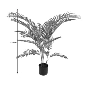 Planta decorativa Areca I in ghiveci verde plastic PP H120 cm - Img 4