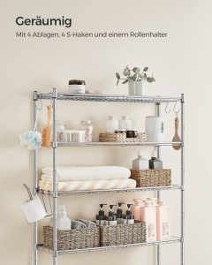 Raft baie WC Songmics Gri 83x30x179 cm - Img 3