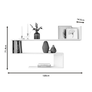 Raft de perete Belinda culoarea sonoma 120x14.5x71.4cm - Img 4