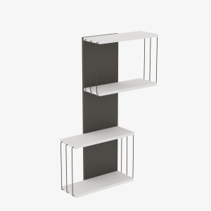 Raft de perete Destan Alb 65x96x19 cm - Img 2