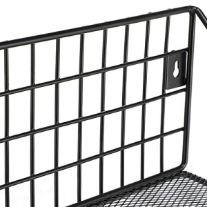 Raft de perete, Songmics, Negru, 40x13x12 cm - Img 6