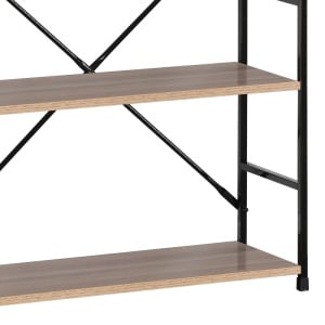 Raft Manlo natural negru otel 58.6x23.5x80 cm - Img 3