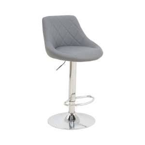 Scaun bar Boronez inaltime ajustabila piele ecologica PU gri si baza cromata 47x49x112 cm - Img 3