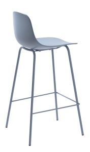 Scaun bar WHITBY, Albastru prafuit, 45x93x47 cm - Img 4