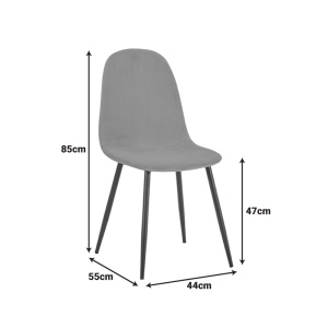 Scaun Bella, Negru, 44x55x85 cm - Img 5