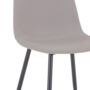 Scaun Bella tesatura gri deschis si picioare din metal negru 43x52x88 cm - Img 5